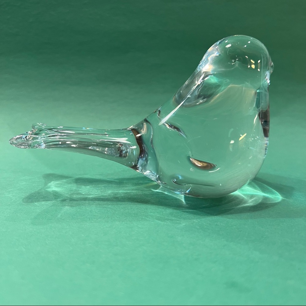 Glass Bird Paperweight Collectible Figurine By Interpur Vintage